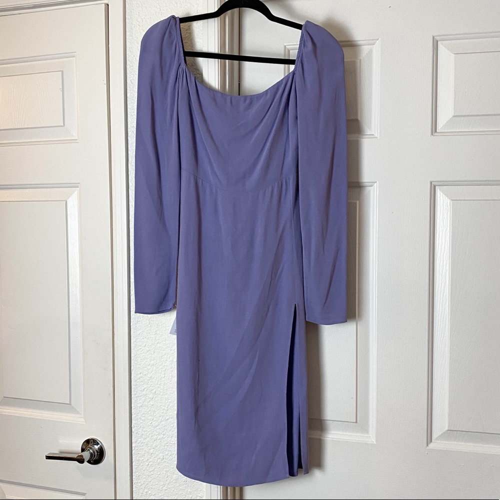 RARE Reformation Blair Dress Lilac Puff Sleeve 0